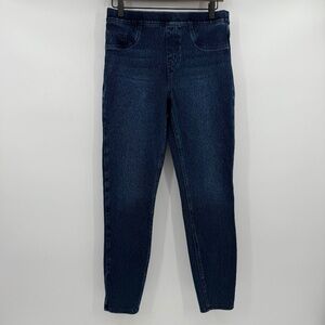 Spanx Jeggings Women Medium Blue Stretch Denim Jean-ish Ankle Skinny Mid Rise
